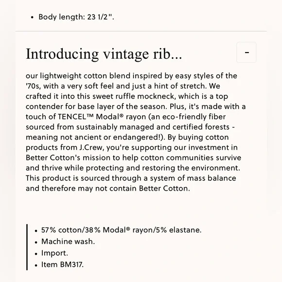 Vintage rib ruffle mockneck T shirt - Picture 9 of 10